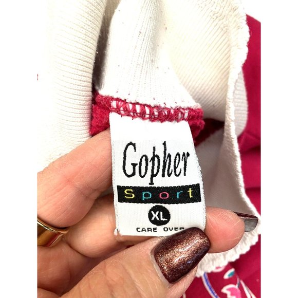 VINTAGE Gopher Red Collared Cat Lady Graphic Random, Fun Sweatshirt XL - Picture 4 of 9